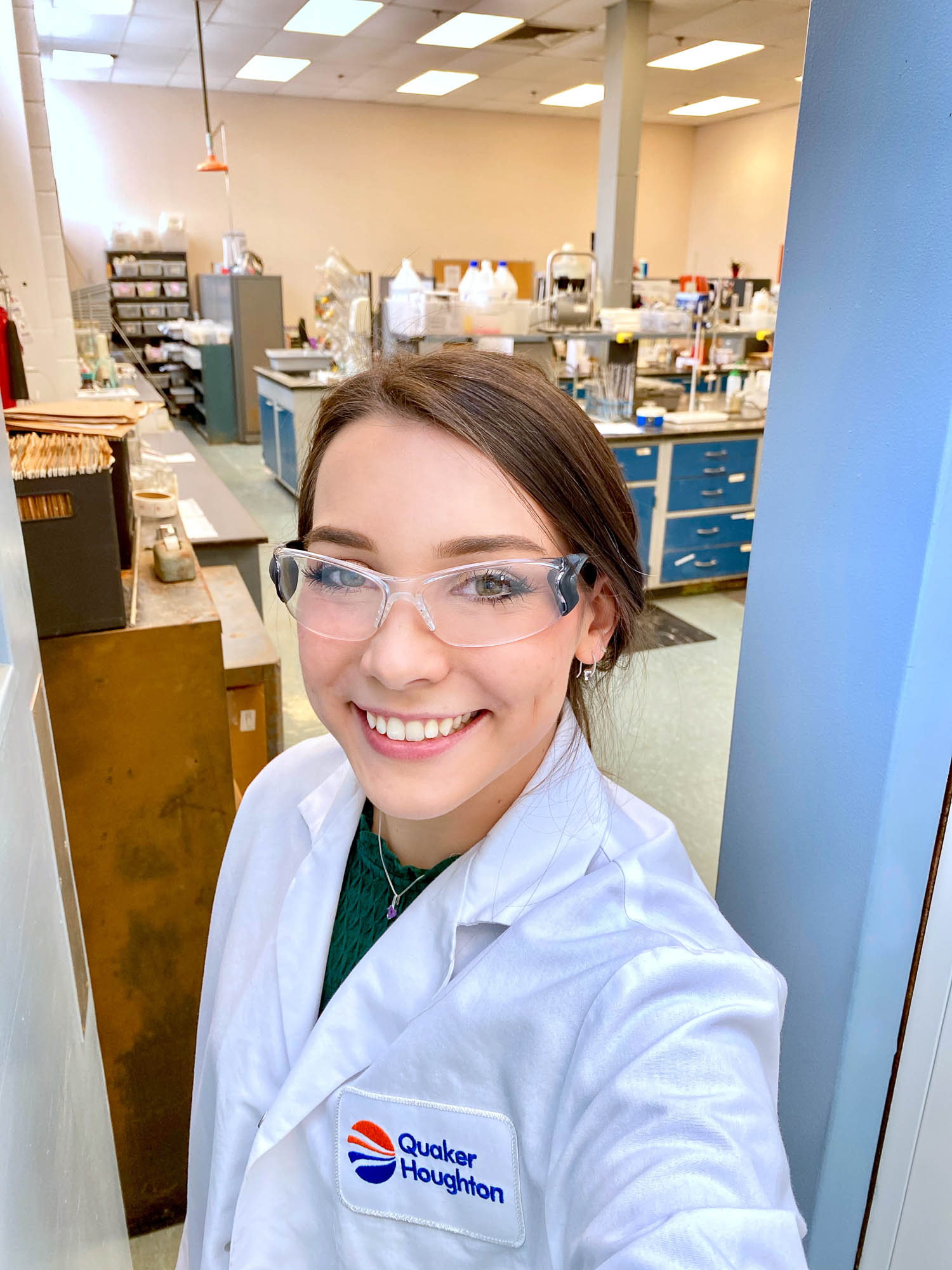 quaker corporate science lab selfie