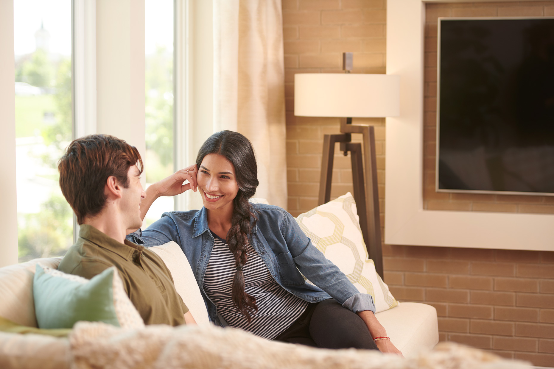Couple on Couch | Toll Brothers Commercial Photographer