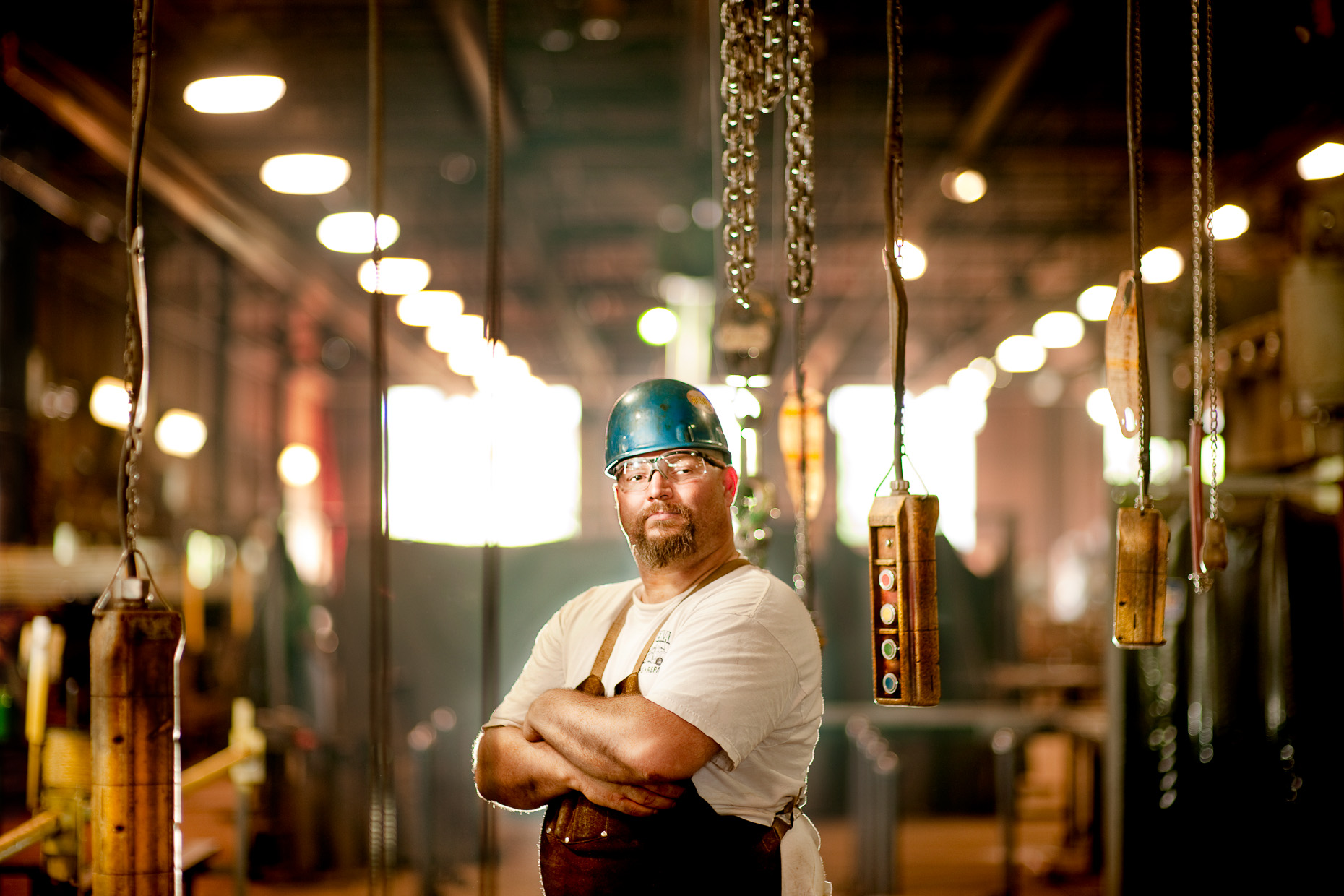 Manufacturing Worker in Hardhat | Commercial Photographer
